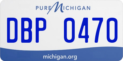 MI license plate DBP0470