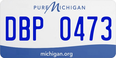 MI license plate DBP0473