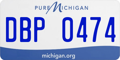 MI license plate DBP0474