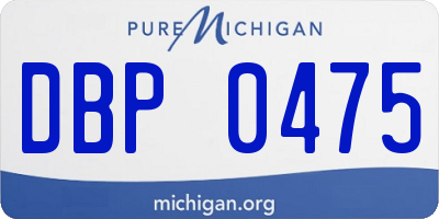 MI license plate DBP0475