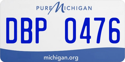 MI license plate DBP0476
