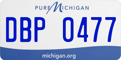MI license plate DBP0477