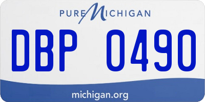 MI license plate DBP0490
