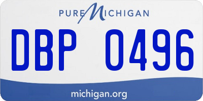 MI license plate DBP0496