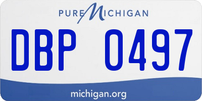 MI license plate DBP0497