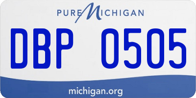 MI license plate DBP0505