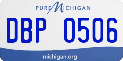 MI license plate DBP0506