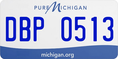 MI license plate DBP0513