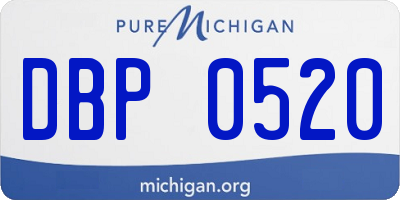 MI license plate DBP0520