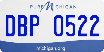 MI license plate DBP0522