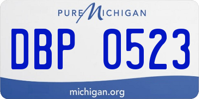 MI license plate DBP0523