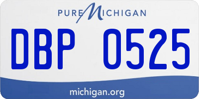 MI license plate DBP0525