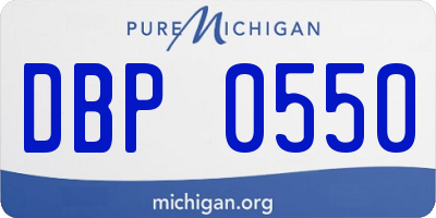 MI license plate DBP0550