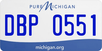 MI license plate DBP0551
