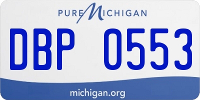 MI license plate DBP0553