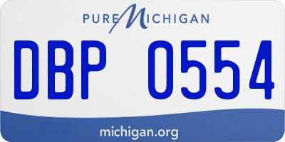 MI license plate DBP0554