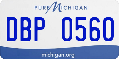 MI license plate DBP0560