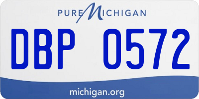 MI license plate DBP0572