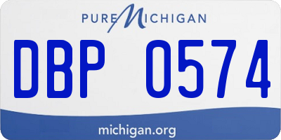 MI license plate DBP0574