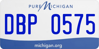 MI license plate DBP0575