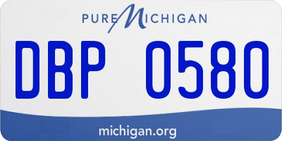 MI license plate DBP0580