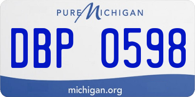 MI license plate DBP0598
