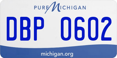 MI license plate DBP0602