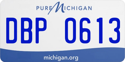 MI license plate DBP0613