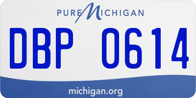 MI license plate DBP0614