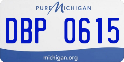 MI license plate DBP0615