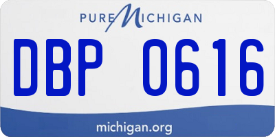 MI license plate DBP0616