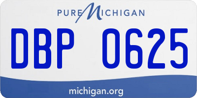 MI license plate DBP0625