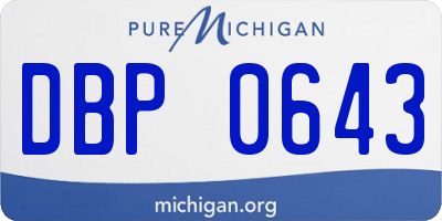 MI license plate DBP0643