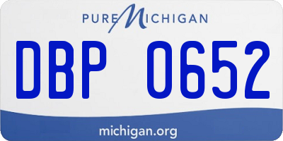 MI license plate DBP0652
