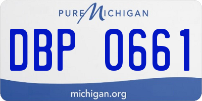 MI license plate DBP0661