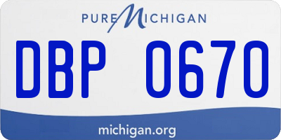 MI license plate DBP0670