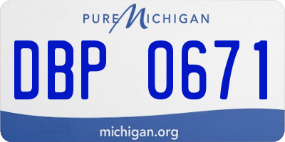 MI license plate DBP0671