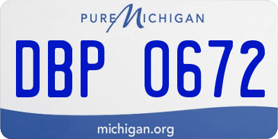 MI license plate DBP0672