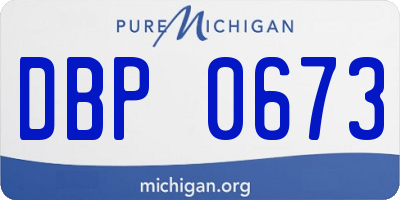 MI license plate DBP0673