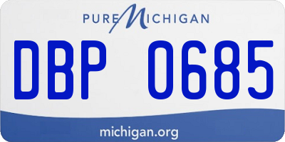 MI license plate DBP0685