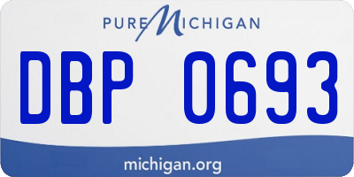 MI license plate DBP0693