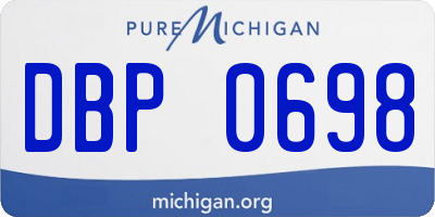 MI license plate DBP0698