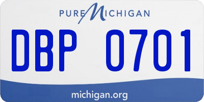 MI license plate DBP0701