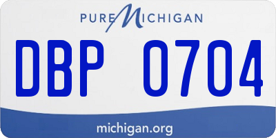 MI license plate DBP0704