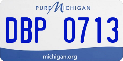 MI license plate DBP0713