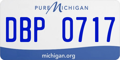 MI license plate DBP0717
