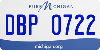 MI license plate DBP0722