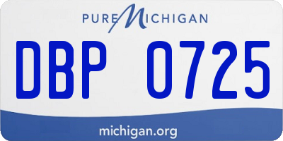 MI license plate DBP0725