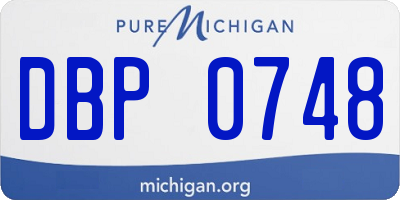 MI license plate DBP0748