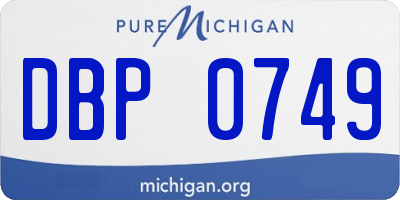 MI license plate DBP0749